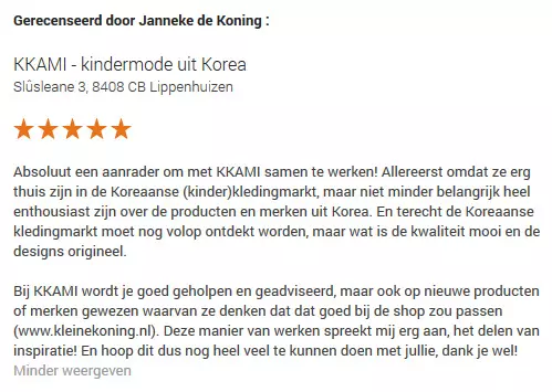 Screenshot of a Google review in Dutch