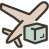 Icon of an airplane and shipping box